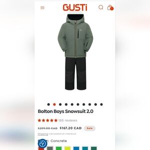Gustin Kids Snowsuit - Gray and Black